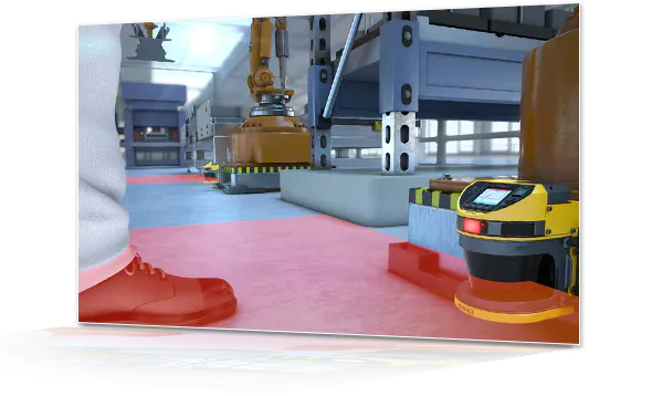 Scanner laser de área protegendo perímetro industrial